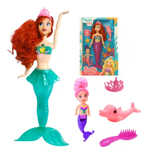 Boneca Ariel Sereia Musical Com Luz E Som