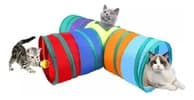 Túnel Interativo Arco-Íris para Gatos e Cães
