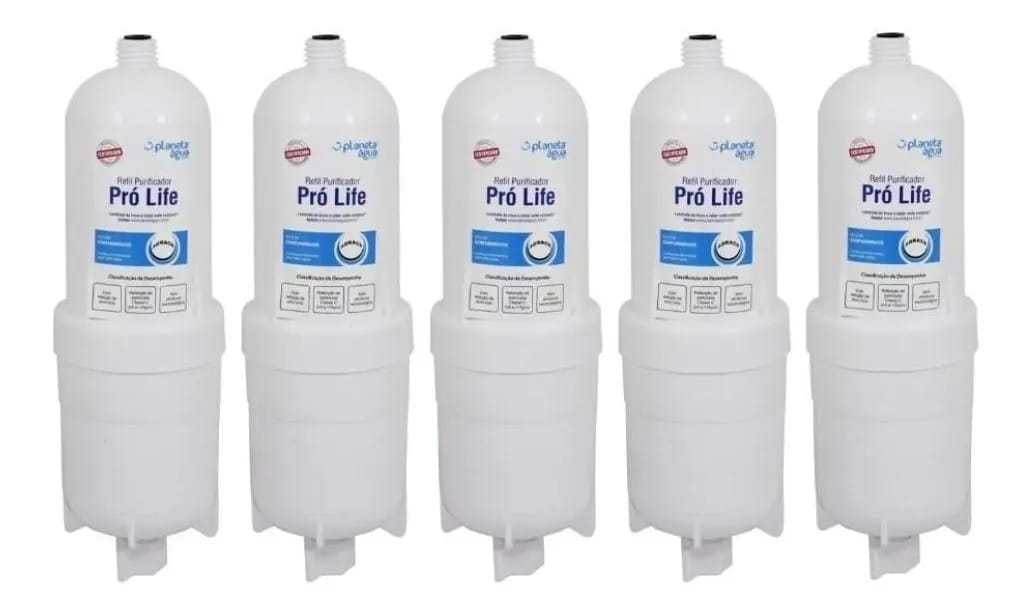 Kit 5 Refis Filtro Água Planeta Água Pro Life Soft Everest Compatível