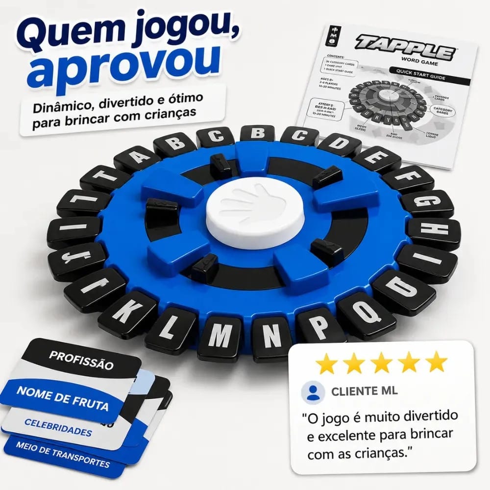 Jogo Tapple Português Relé Letras Brinquedo Educativo Pedagógico Familiar - Imagem 7