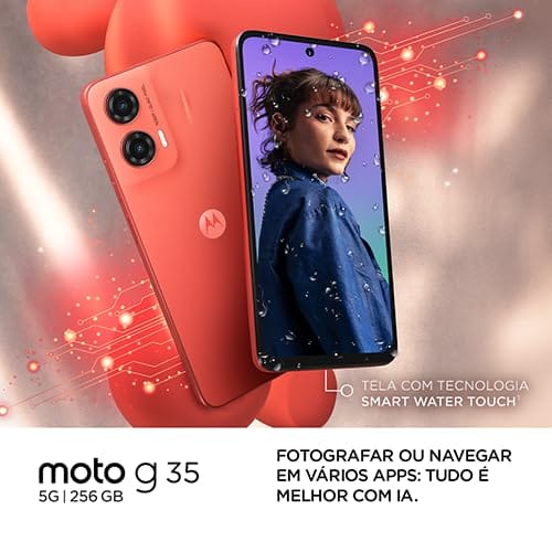 Smartphone Motorola Moto g35 5G - 256GB 12GB (4GB RAM+8GB Ram Boost) e Camera 50MP com AI NFC Tela 6.7" com Superbrilho - Coral - Imagem 3