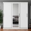 Guarda-Roupa Bartira Paris com Espelho, 3 Portas de Correr e 2 Gavetas - Branco - 1